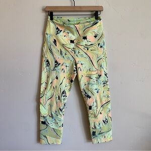 FREE PEOPLE Movement Green Lose Your Marbles Active Mesh Leggings